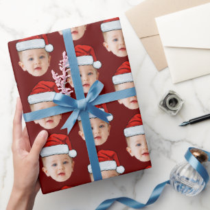 Baby Face Funny Custom Foto Weihnachtsmannmütze We Geschenkpapier