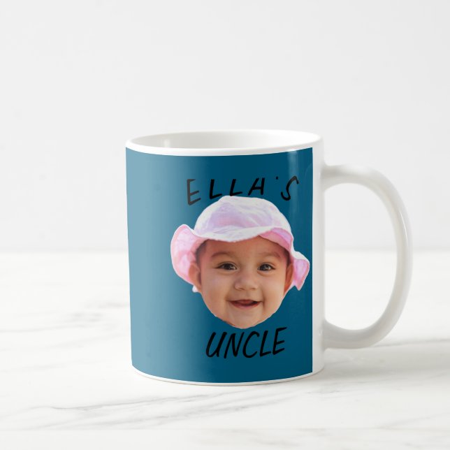 Baby Face Photo Text New Uncle  Kaffeetasse (Rechts)