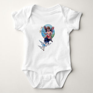 BABY FAIRY WITH DOVES STRAMPLER