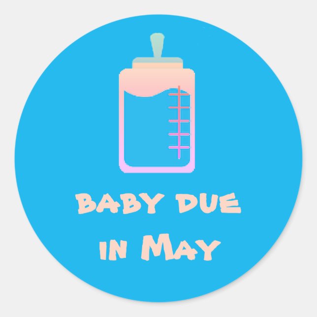 Baby fällig im Mai Aufkleber von dalDesignNZ (Vorderseite)