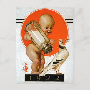 Baby fängt den Vogel des Friedens Postkarte