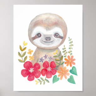 Baby-Faultier Poster Süße Baby-Faultier-Kinderzimm
