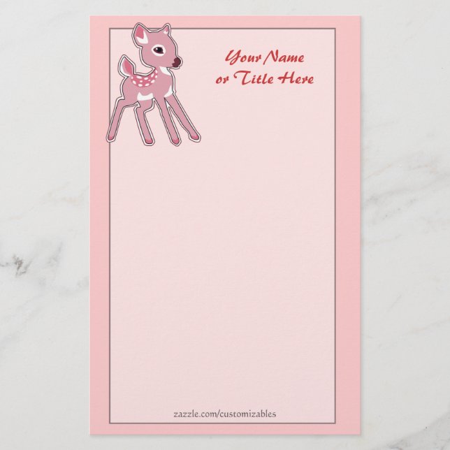 Baby Fawn Stationery Briefpapier (Vorderseite)