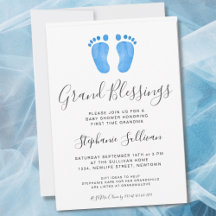 Baby Feet Blue Grandma Baby Dusche