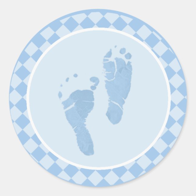 Baby Feet Blue Umschlag Aufkleber Stickers (Vorderseite)