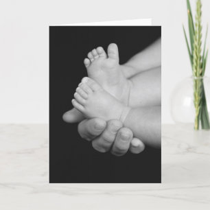 Baby Feet & Daddy's Hand Vatertag Card Karte