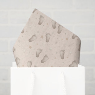 Baby Feet Decoupage Dusche Beige Seidenpapier