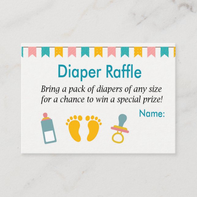 Baby Feet Diaper Raffles Tickets (Vorderseite)