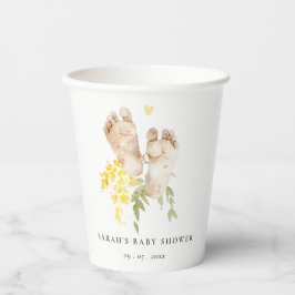 Baby Feet Gelbblütengeschlecht neutrale Babydusche Pappbecher