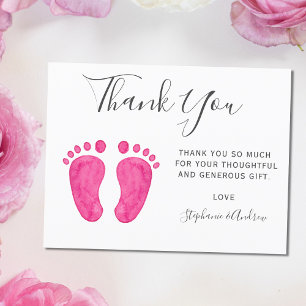 Baby Feet Pink Baby Dusche Danke Postkarte