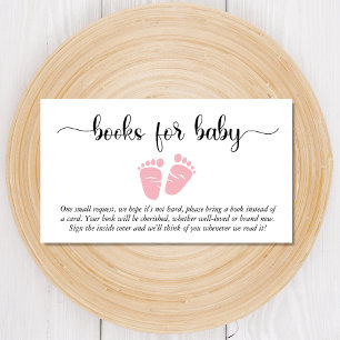 Baby Feet Pink Bücher für Babydusche Begleitkarte