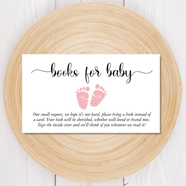 Baby Feet Pink Bücher für Babydusche Begleitkarte (Von Creator hochgeladen)