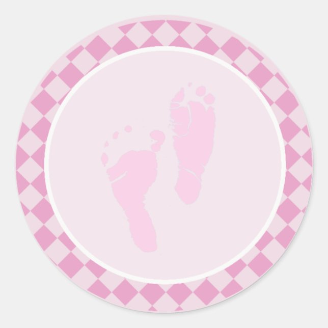 Baby Feet Pink Girl Umschlag Aufkleber Stickers (Vorderseite)