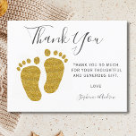 Baby Feet Yellow Glitzer Babydusche Vielen Dank Postkarte<br><div class="desc">Diese Baby Dusche Dankeschön Card ist mit modernster Typografie und niedlichen gelben Glitzer Babyfüßen dekoriert. Einfach mit Ihrer eigenen Nachricht anpassbar. Verwenden Sie die Option Weitere anpassen, um die Textgröße, den Stil oder die Farbe zu ändern, wenn Sie möchten. Weil wir unsere eigenen Kunstwerke erstellen, werden Sie dieses exakte Bild...</div>