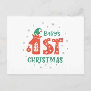 Baby feiert erstes Weihnachten Postkarte