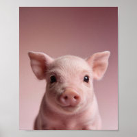 Baby-Ferkel-Kinderzimmer-Kunst – Rosa Wandkunst
