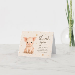 Baby Ferkel Schwein Bauernhof Baby Shower Dankesch Dankeskarte