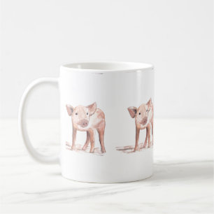 Baby-Ferkel-Schwein-Kunst Tier-Wasserfarbe-Farm Kaffeetasse