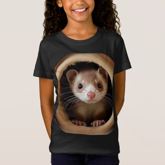 Baby Ferret Face - Niedlich Ferrets T-Shirt (Vorderseite)
