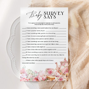 Baby Feud Survey sagt Floral Tea Baby Shooting Gam