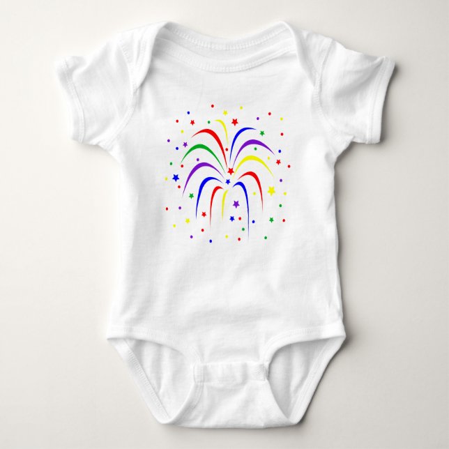 Baby-Feuerwerks-Jersey-Bodysuit Baby Strampler (Vorderseite)