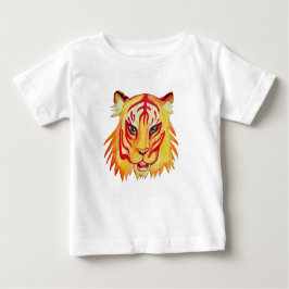 Baby Fine Jersey T - Shirt Tiger Zeichnend