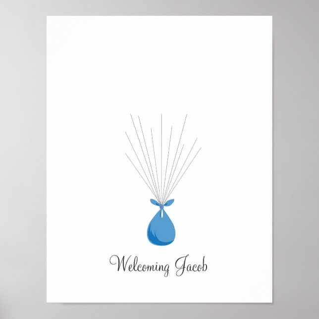 Baby Fingerprint Balloons - Blue Poster (Vorne)