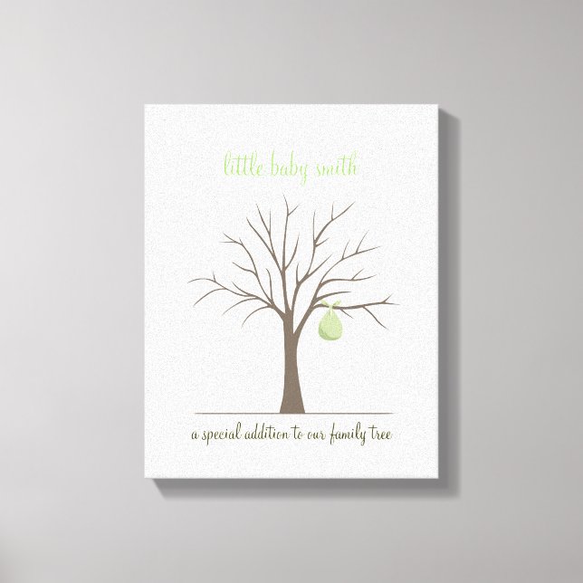 Baby Fingerprint Tree - Green Leinwanddruck (Vorderseite)