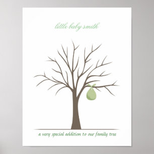 Baby Fingerprint Tree - Green Poster