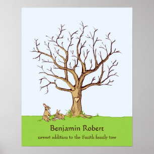 Baby Fingerprint Tree Poster (Farbe, Bunne)