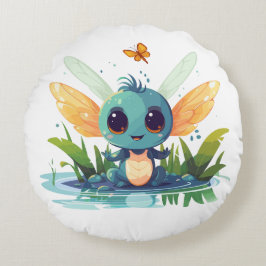 Baby Firefly Dragon Rundes Kissen