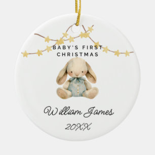 Baby First Christmas Animal Niedlich Baby Boy Rabb Keramik Ornament