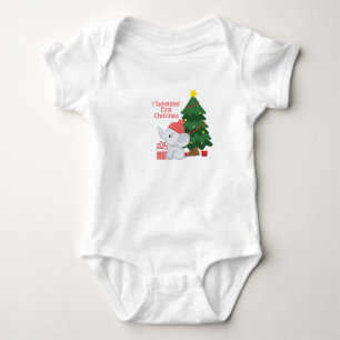 Baby First Christmas Elephant Name Bodysuit Strampler