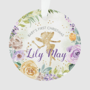 Baby First Christmas Fairy und Blume Ornament