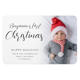 Baby First Christmas Foto Calligraphy Custom Magn Magnet
