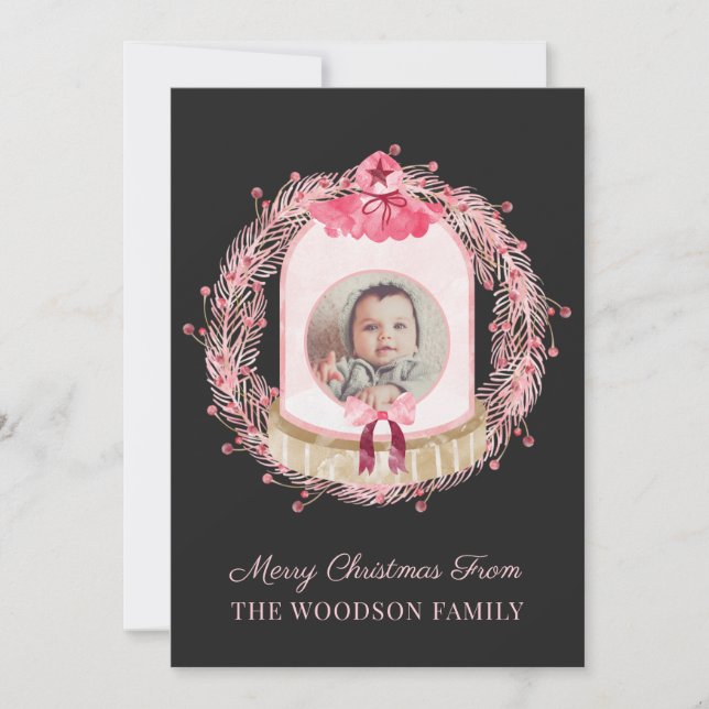 Baby First Christmas Foto Christmas Card (Vorderseite)