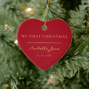 Baby First Christmas Foto Modernes Script Ornament