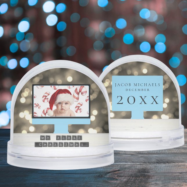 Baby First Christmas Foto Snow Globe Schneekugeln (Von Creator hochgeladen)