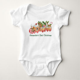 Baby First Christmas Gingerbrot Train Candy Baby Strampler