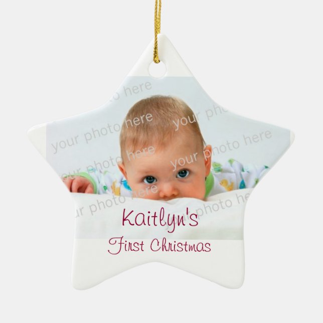 Baby First Christmas Keramik Ornament (Vorne)