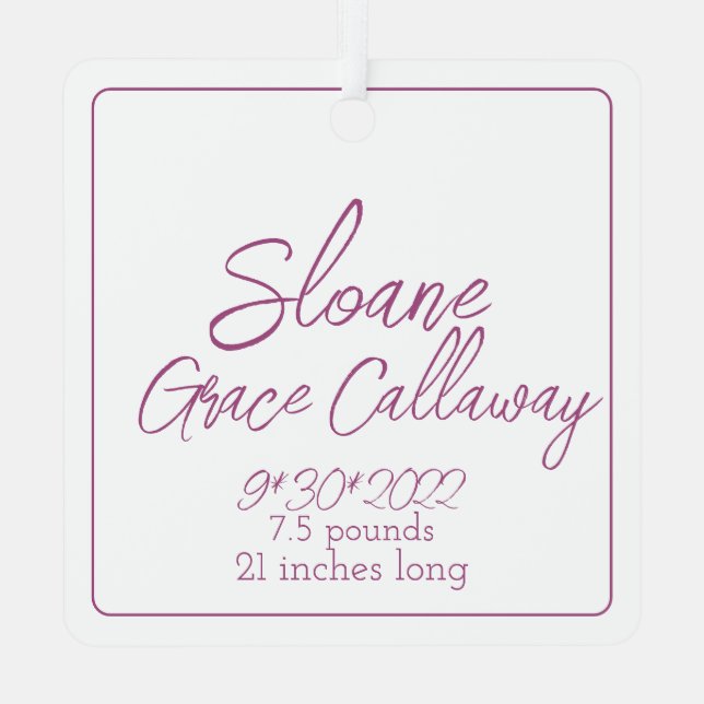 Baby First Christmas Metal Ornament (Rückseite)