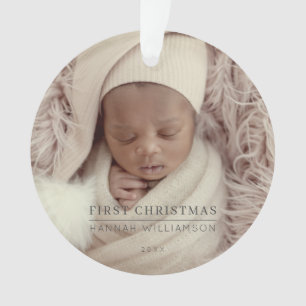Baby First Christmas Modernes Minimalistisches Fot Ornament