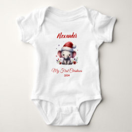 Baby First Christmas niedlich Elephant personalisi Strampler