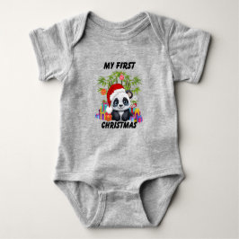 Baby First Christmas Niedlich Panda Bear Bodysuit Strampler