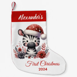 Baby First Christmas niedlichen Zebra personalisie Kleiner Weihnachtsstrumpf
