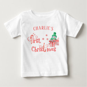 Baby First Christmas - Niedlicher Schneemann und S T-shirt