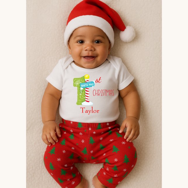Baby First Christmas North Pole Thema Strampler (Von Creator hochgeladen)
