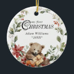 Baby First Christmas Personalisiertes Foto Keramik Ornament<br><div class="desc">Baby First Christmas Personalisiertes Foto Keramik</div>