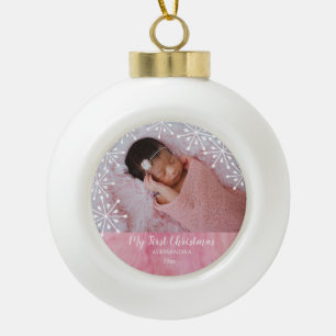 Baby First Christmas Pink Keramik Ball Christmas O Keramik Kugel-Ornament