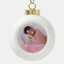 Baby First Christmas Pink Keramik Ball Christmas O